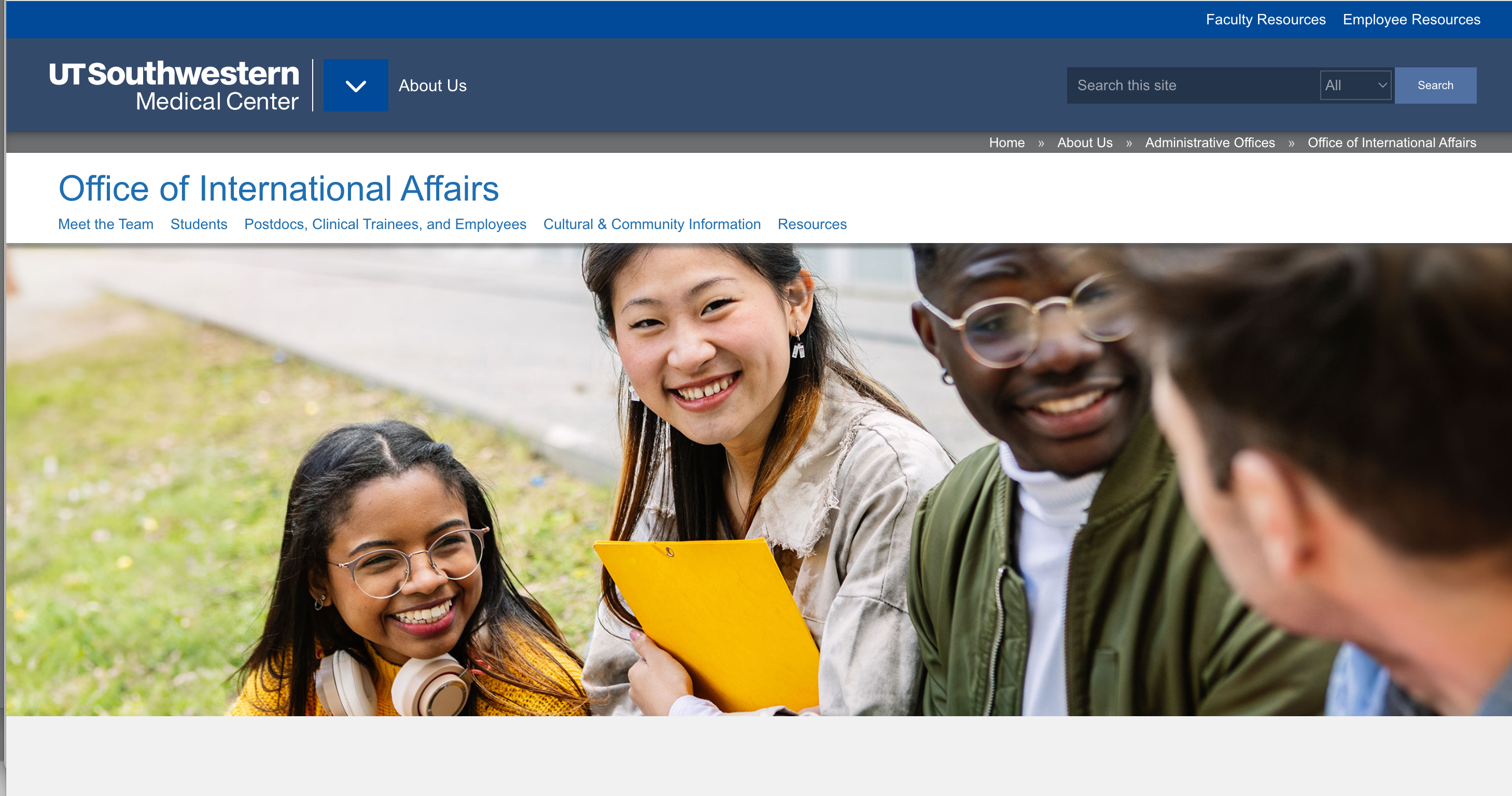 UTSW Office of International Affairs home page